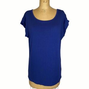 🌷 5/$25 Original Nicole Miller Royal Blue Casual T-Shirt Size L
